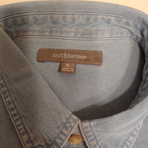 Croft & Barrow Button Down Long Sleeve Denim Shirt - Picture 2 of 3